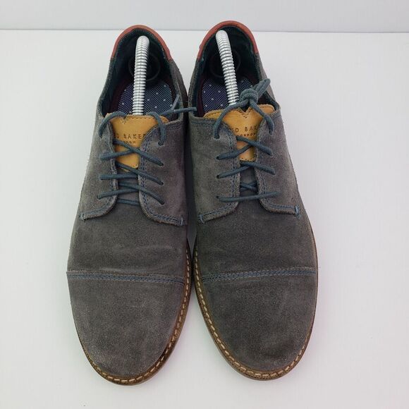 Ted Baker London Gliyne Mens Size 9 Gray Suede Formal Dress Oxford Shoes main image 6